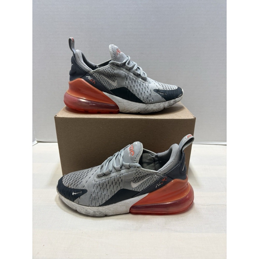 Nike Kids Air Max 270 Sneakers - Grey with Orange Accent